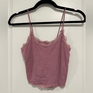 American Eagle Tank Top with Lace Trim